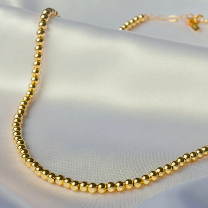 Aurora Gold Beaded Necklace 18K Gold Non Tarnish Water Resistant - Deep South Originals