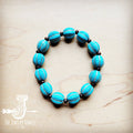 **Turquoise Blue Melon Beaded Stretch Bracelet - The Jewelry Junkie