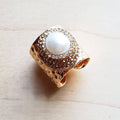 Freshwater Pearl Cuff Statement Ring -The Jewelry Junkie