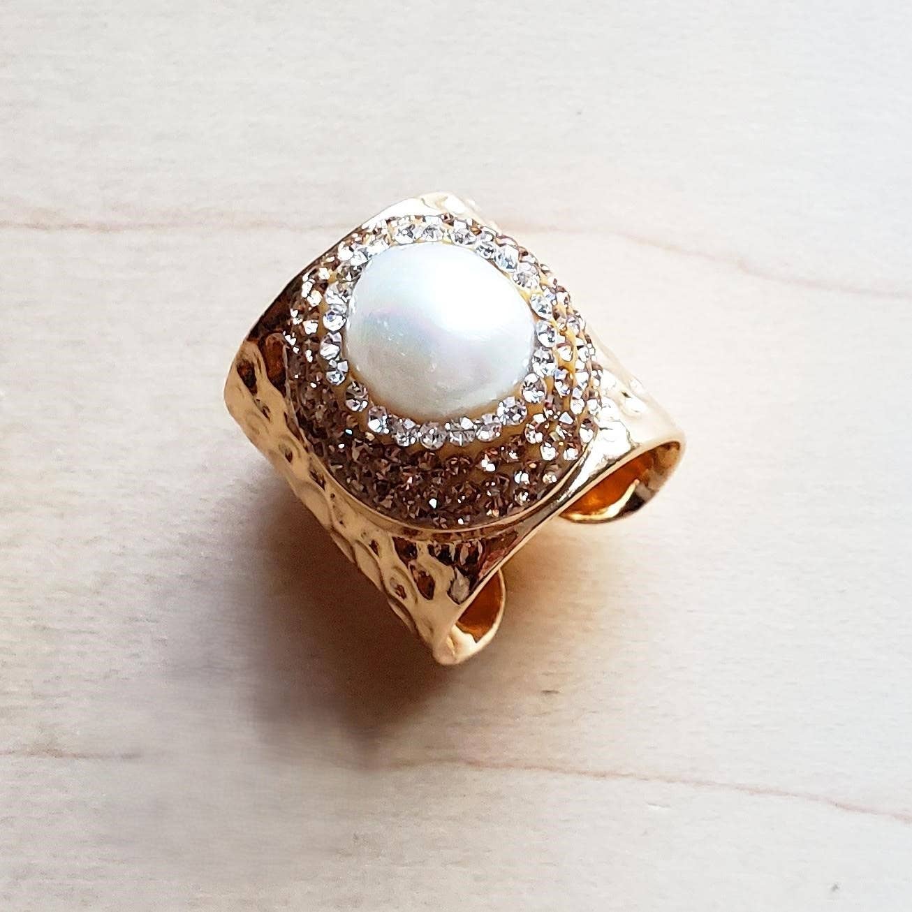 Freshwater Pearl Cuff Statement Ring -The Jewelry Junkie