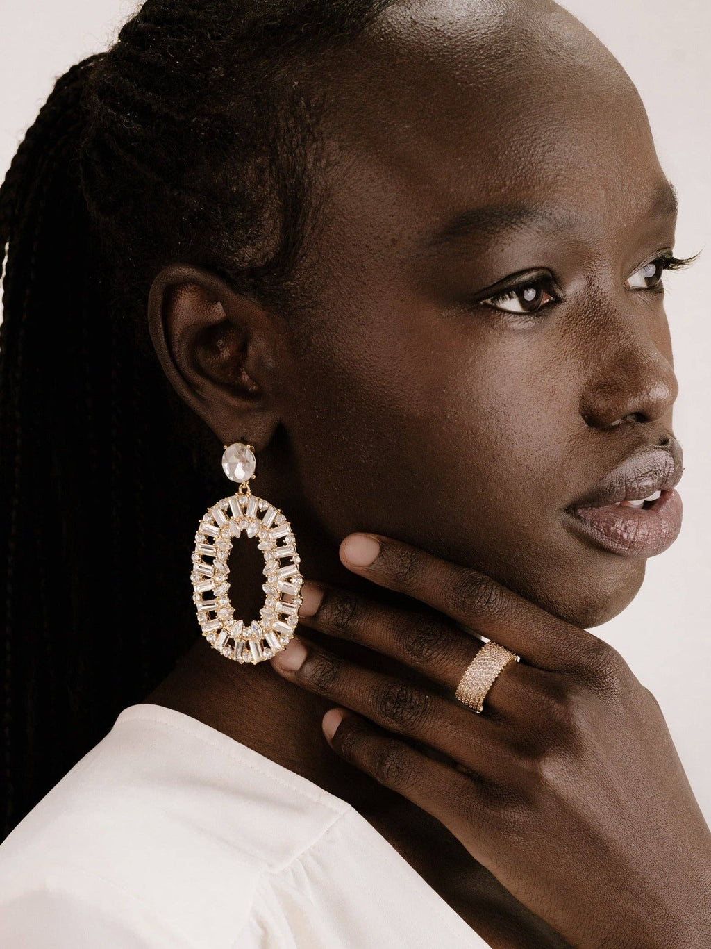 Crystal Thick Band Ring -Ettika