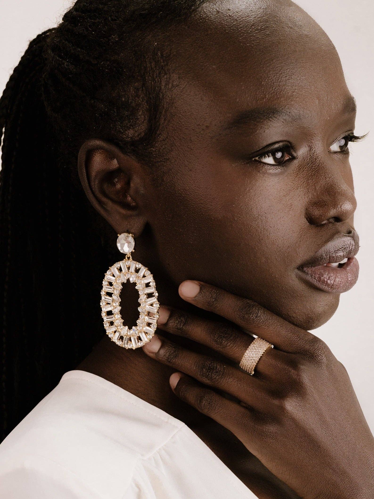Crystal Thick Band Ring -Ettika