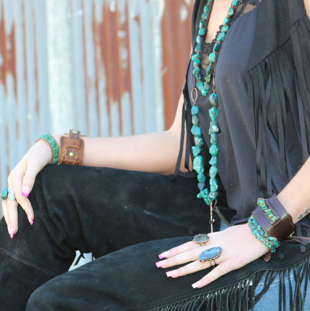 The Midnight Mesa Genuine Labradorite Ring set in Antique Copper