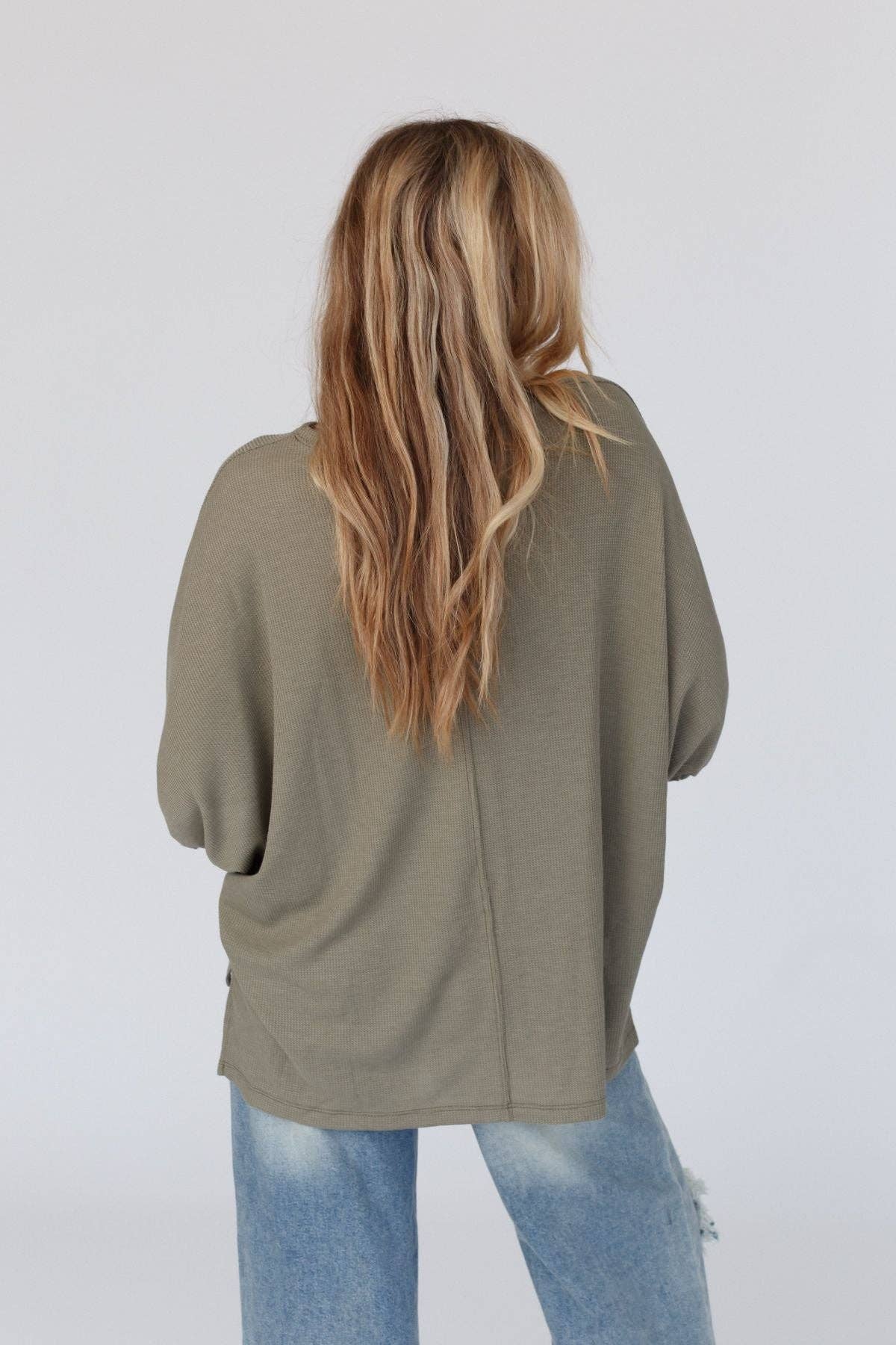 Little Lark Puff Sleeve Tee - Olive - Three Bird Nest