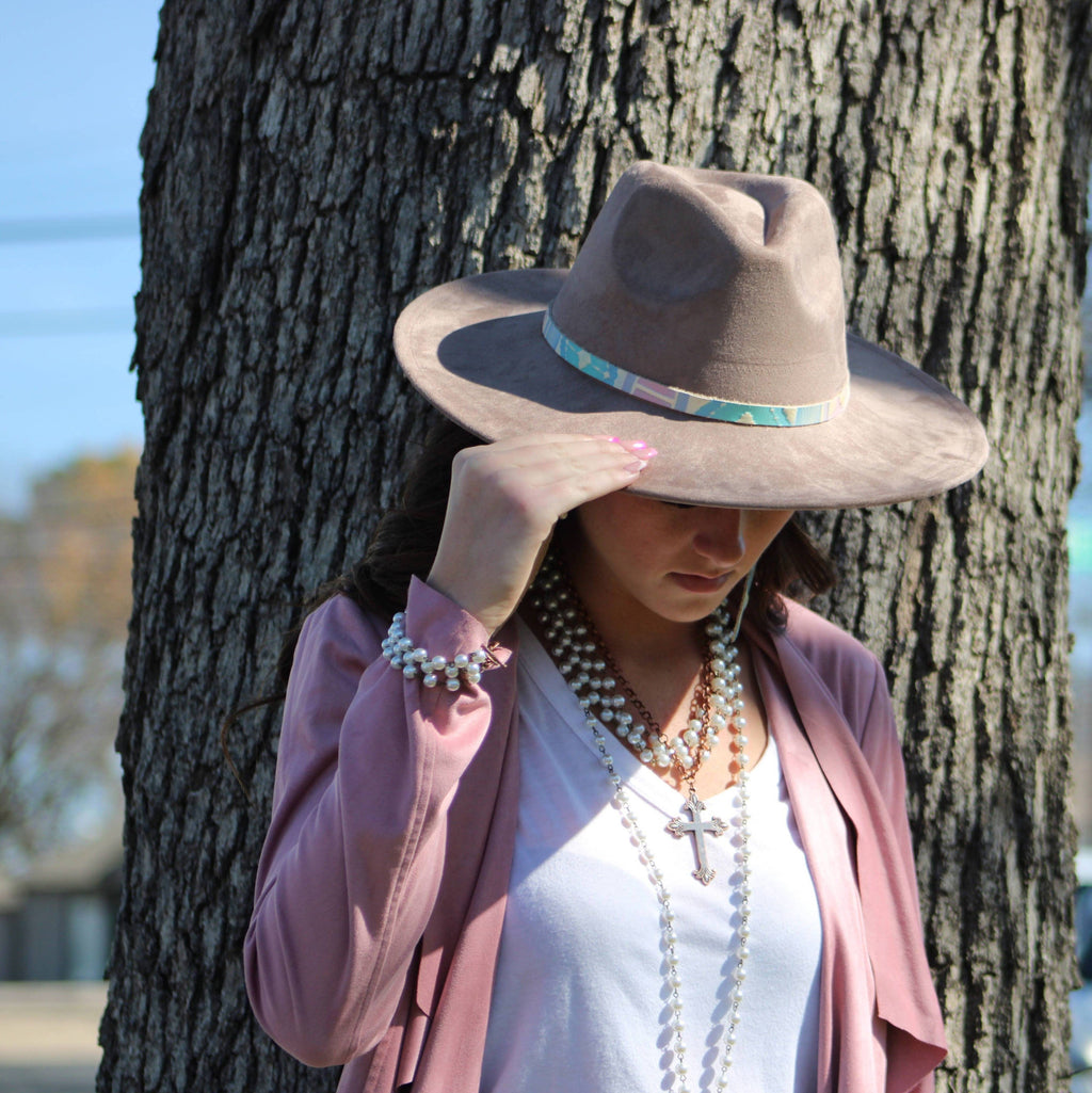 Pearl and Copper Beaded Collar Necklace with Copper Cross - The Jewelry Junkie