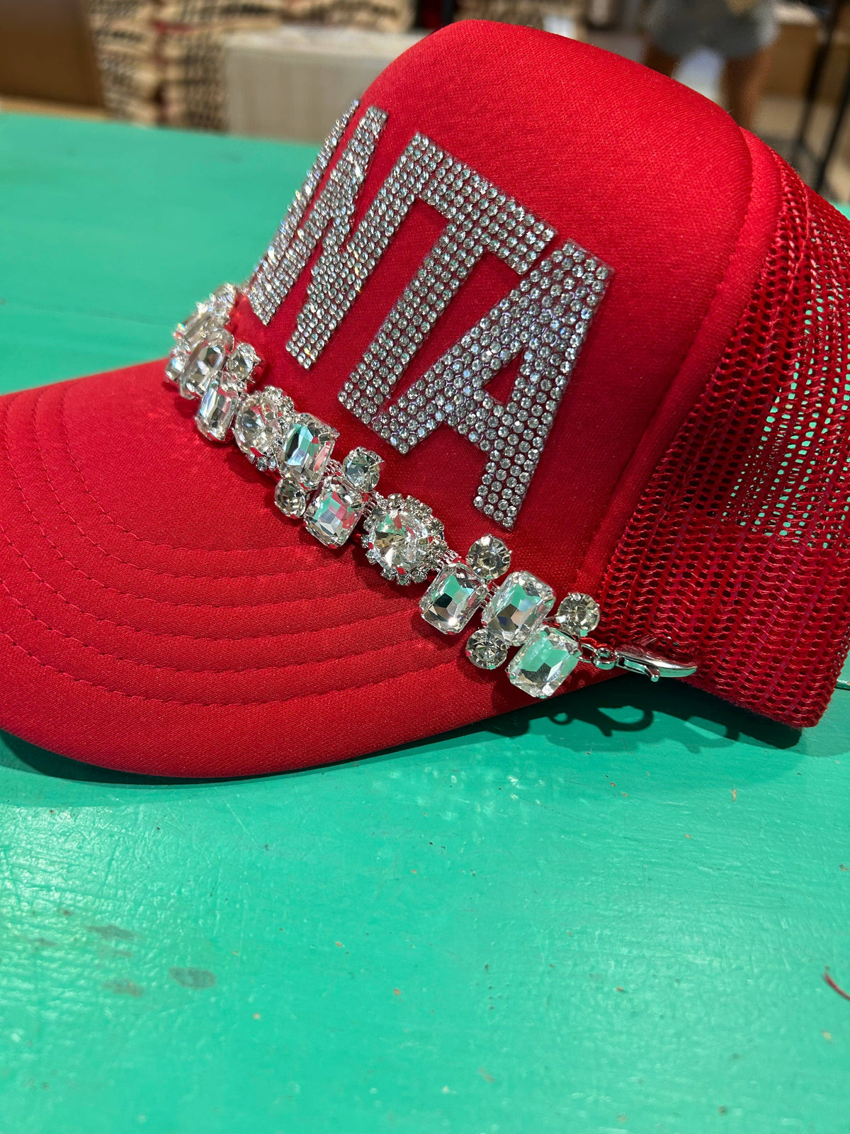 Rhinestone SANTA Trucker | Christmas Hat | Merry Cap