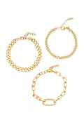 Chain Game 18k Gold Plated Bracelet Set of 3 - Ettika