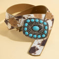 The High Country Turquoise Stone Western Concho Buckle Belt