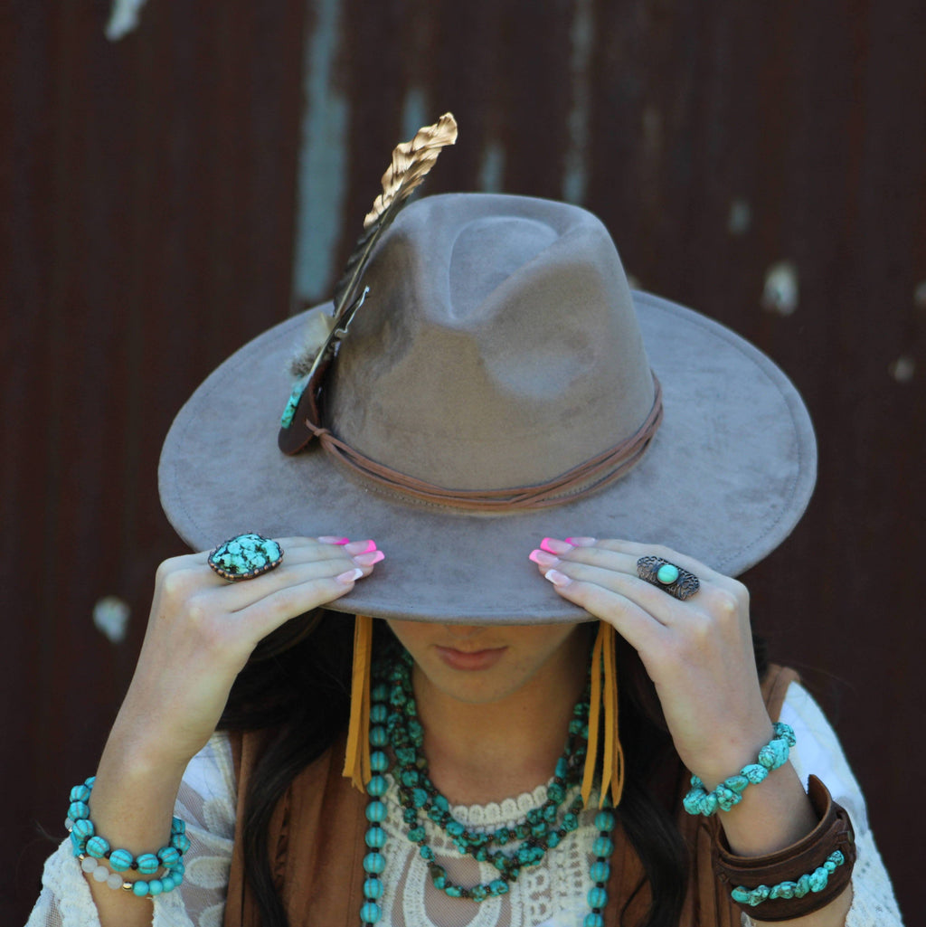 The Carolina Sky Blue Turquoise Ring in Antique Copper