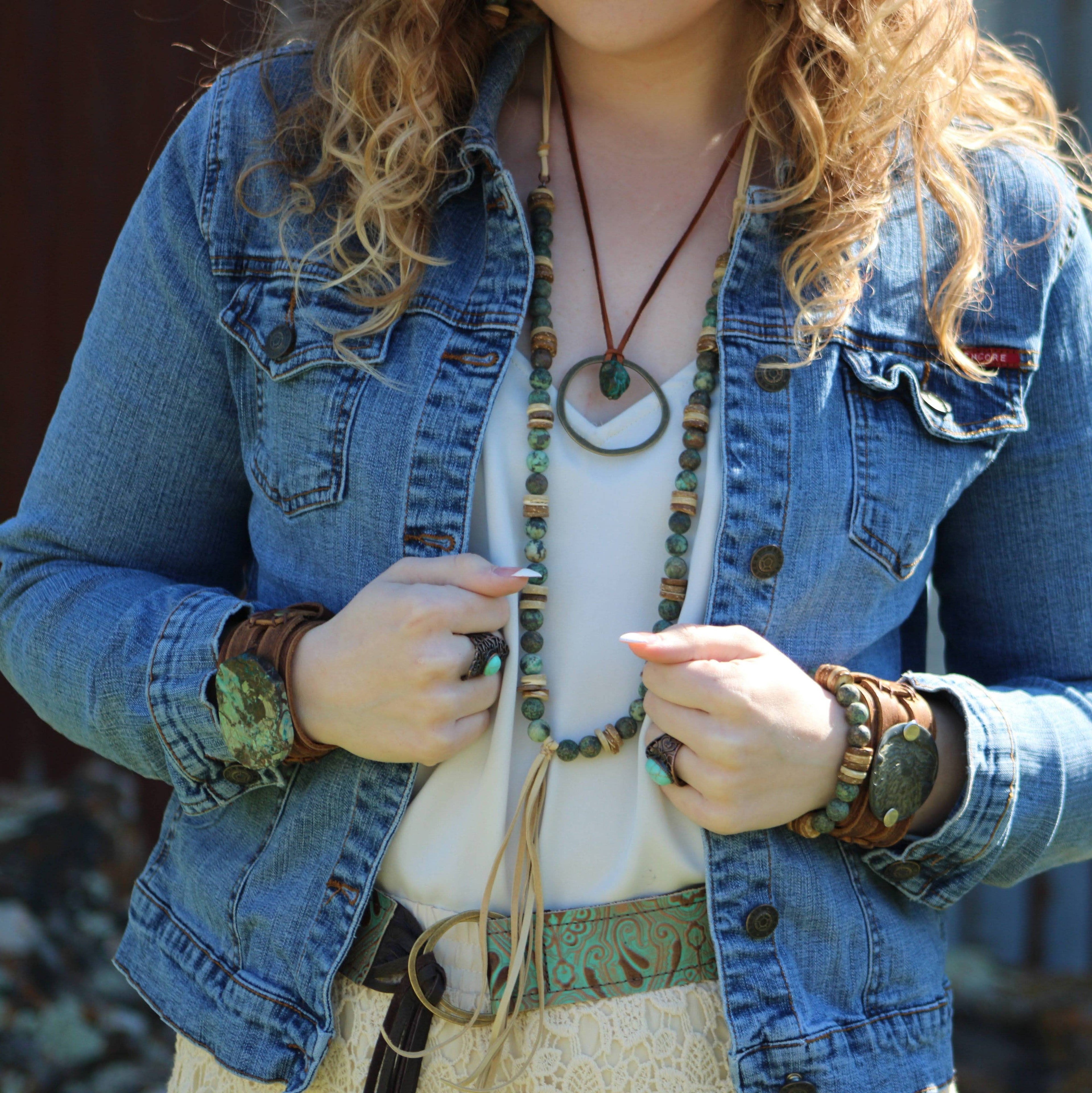 The Carolina Sky Blue Turquoise Ring in Antique Copper
