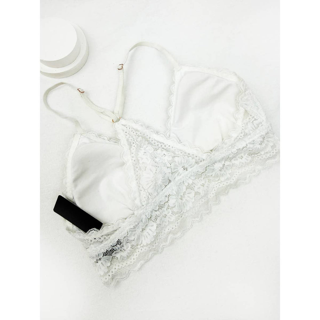 Removable Pads Adjustable Straps Lace Bralette
