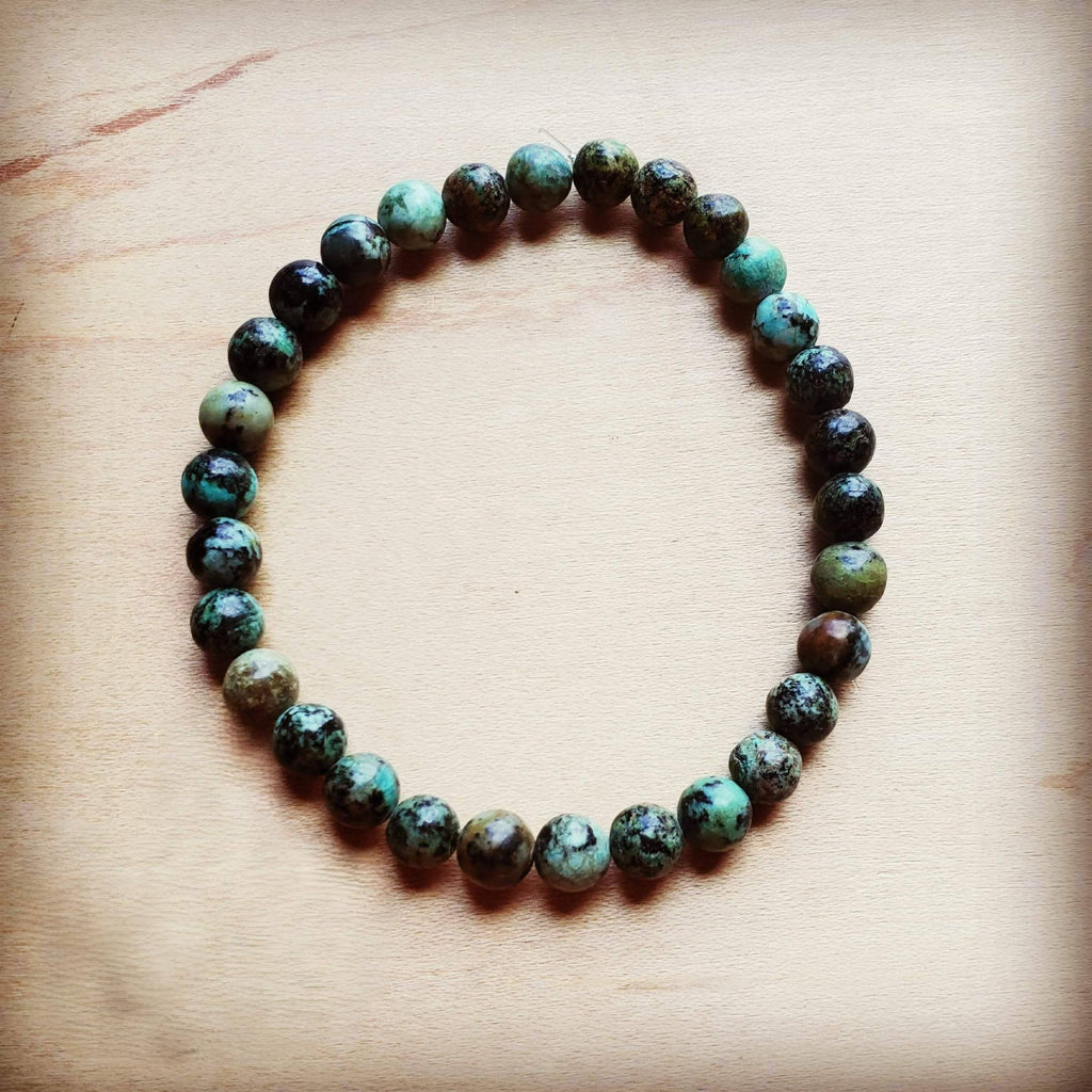 The Blue Ridge African Turquoise Beaded Stretch Bracelet
