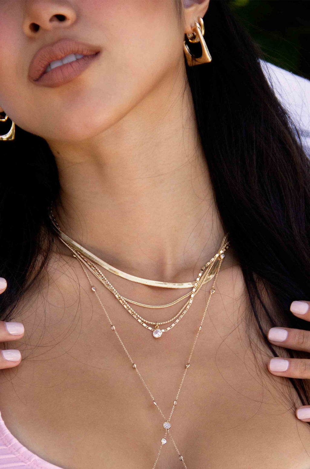 All the Chains 18k Gold Plated Layered Necklace - Ettika