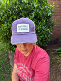 Engraved Sorry About My Husband Women's Ponytail Hat: Purple / White