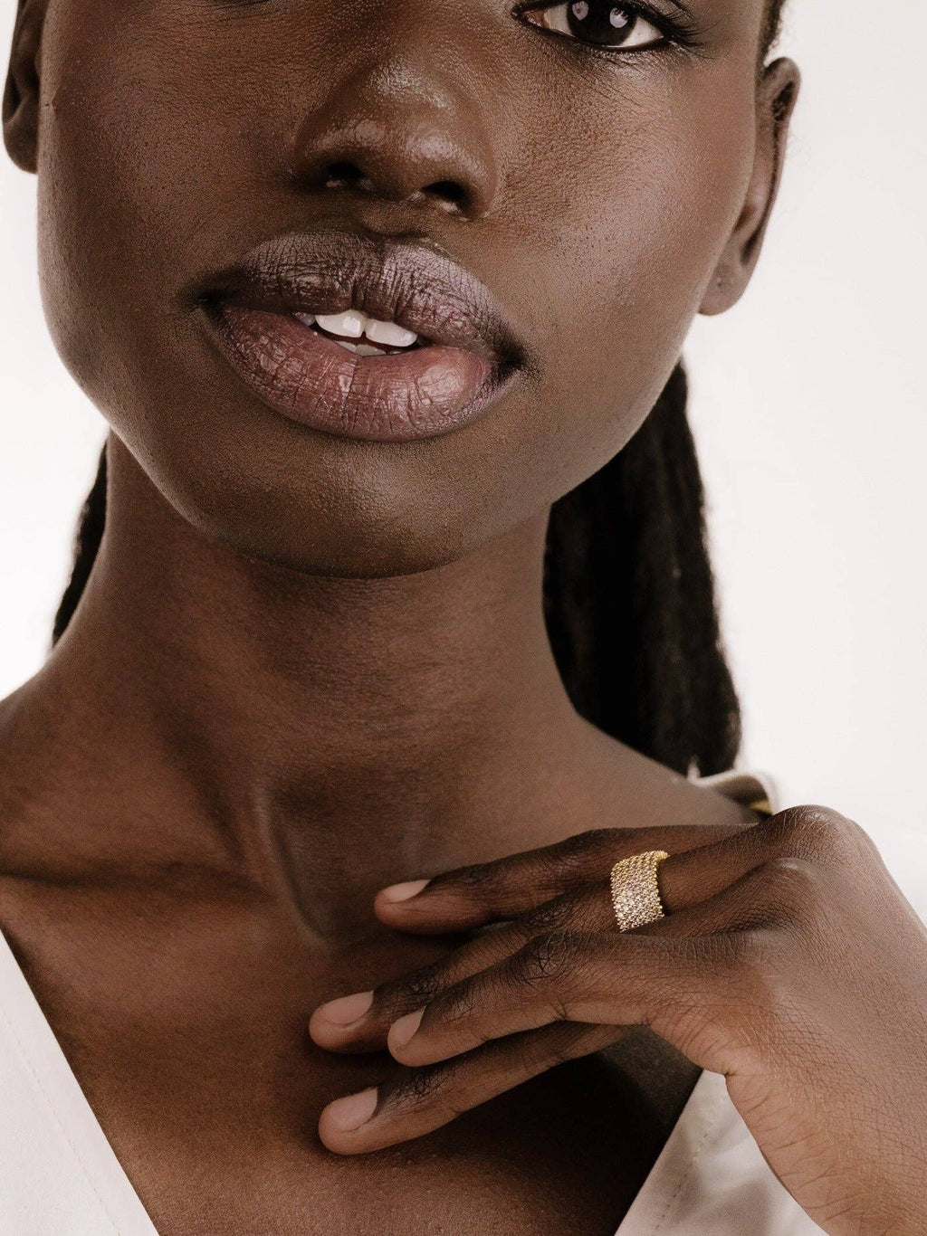 Crystal Thick Band Ring -Ettika