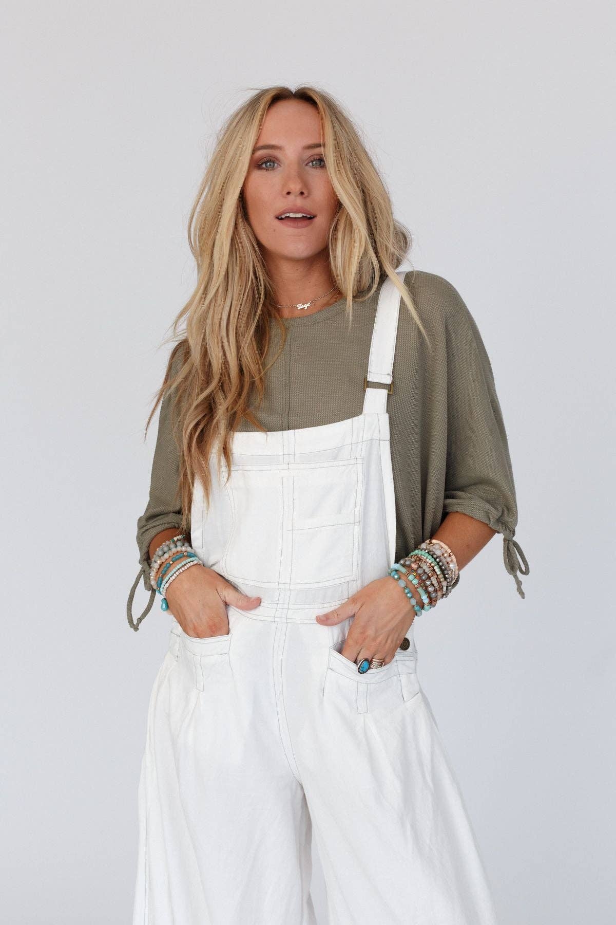 Little Lark Puff Sleeve Tee - Olive - Three Bird Nest