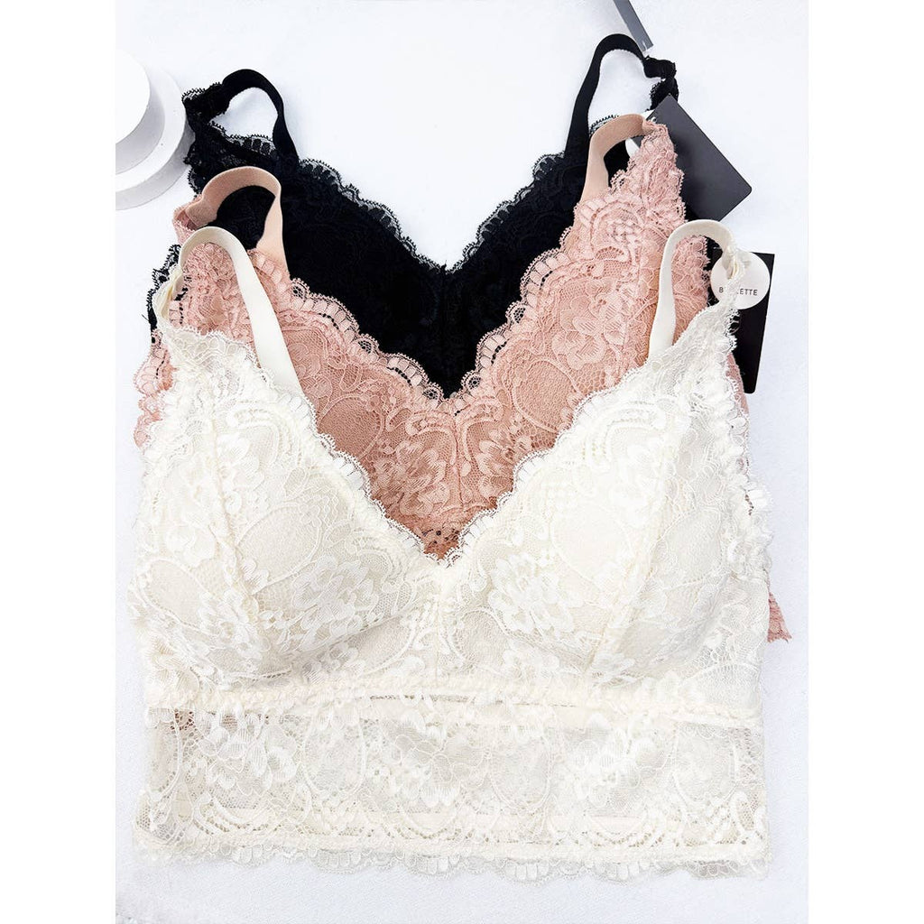 The Lowcountry Nights Floral Lace Bralette with Adjustable Straps
