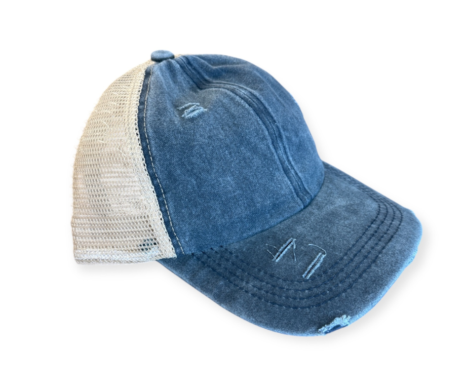 Engraved Sorry About My Husband Women's Ponytail Hat: Purple / White