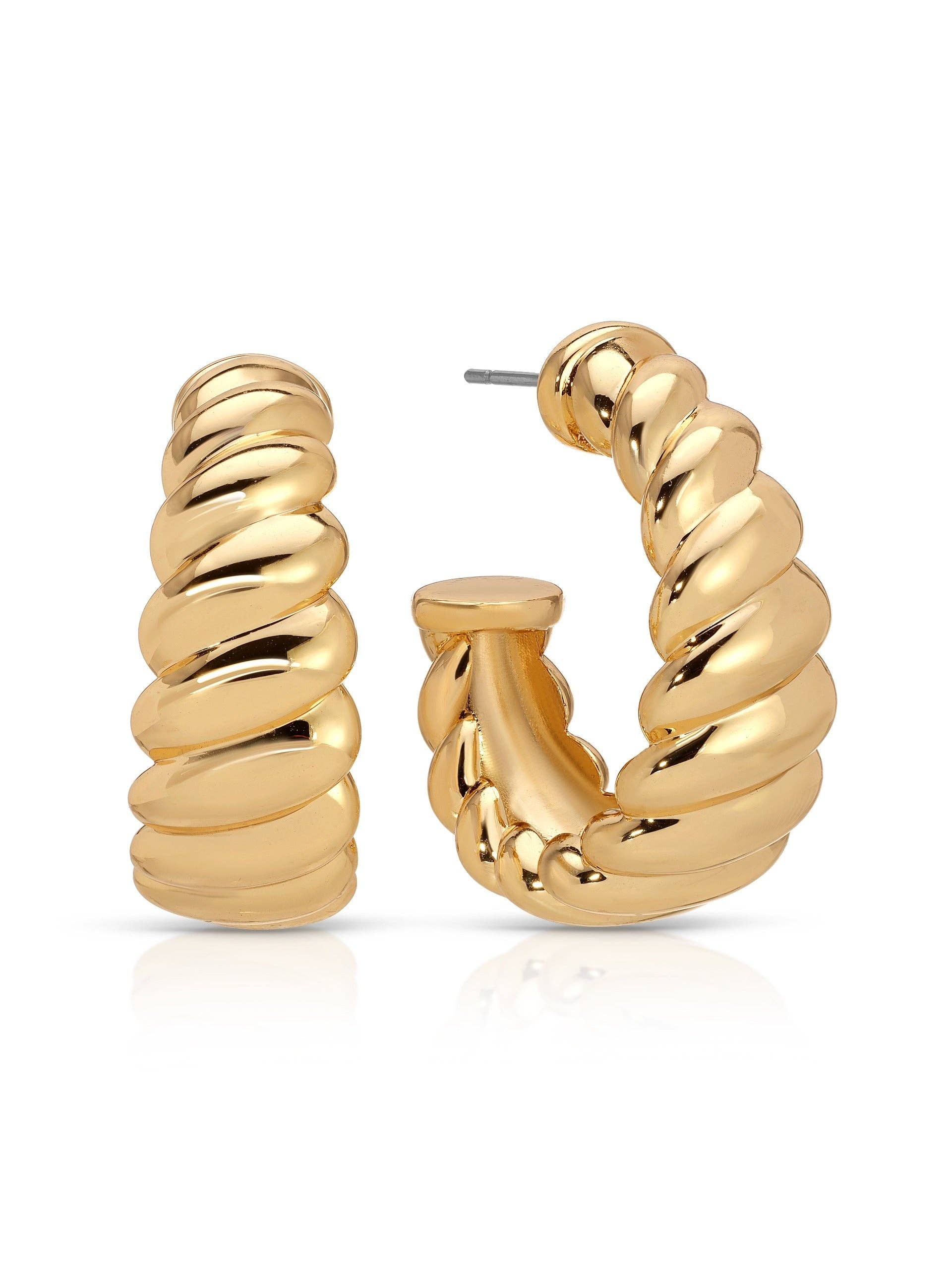Modern Ribbed Hoops - Ettika