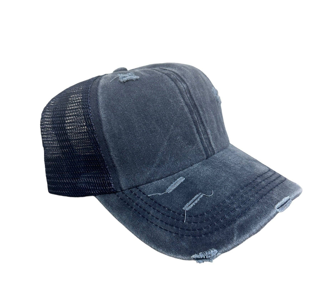 Engraved Sorry About My Husband Women's Ponytail Hat: Teal / White