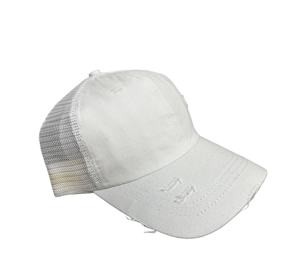 Engraved Sorry About My Husband Women's Ponytail Hat: Grey / Pink