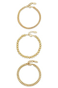 Classical 18k Gold Plated Trio Bracelet Set - Ettika