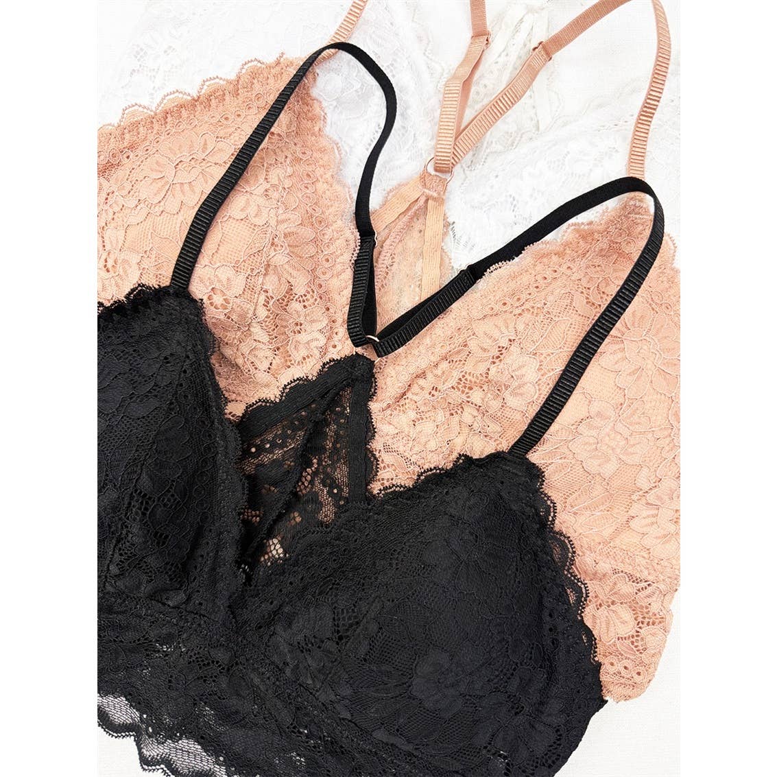 Removable Pads Adjustable Straps Lace Bralette