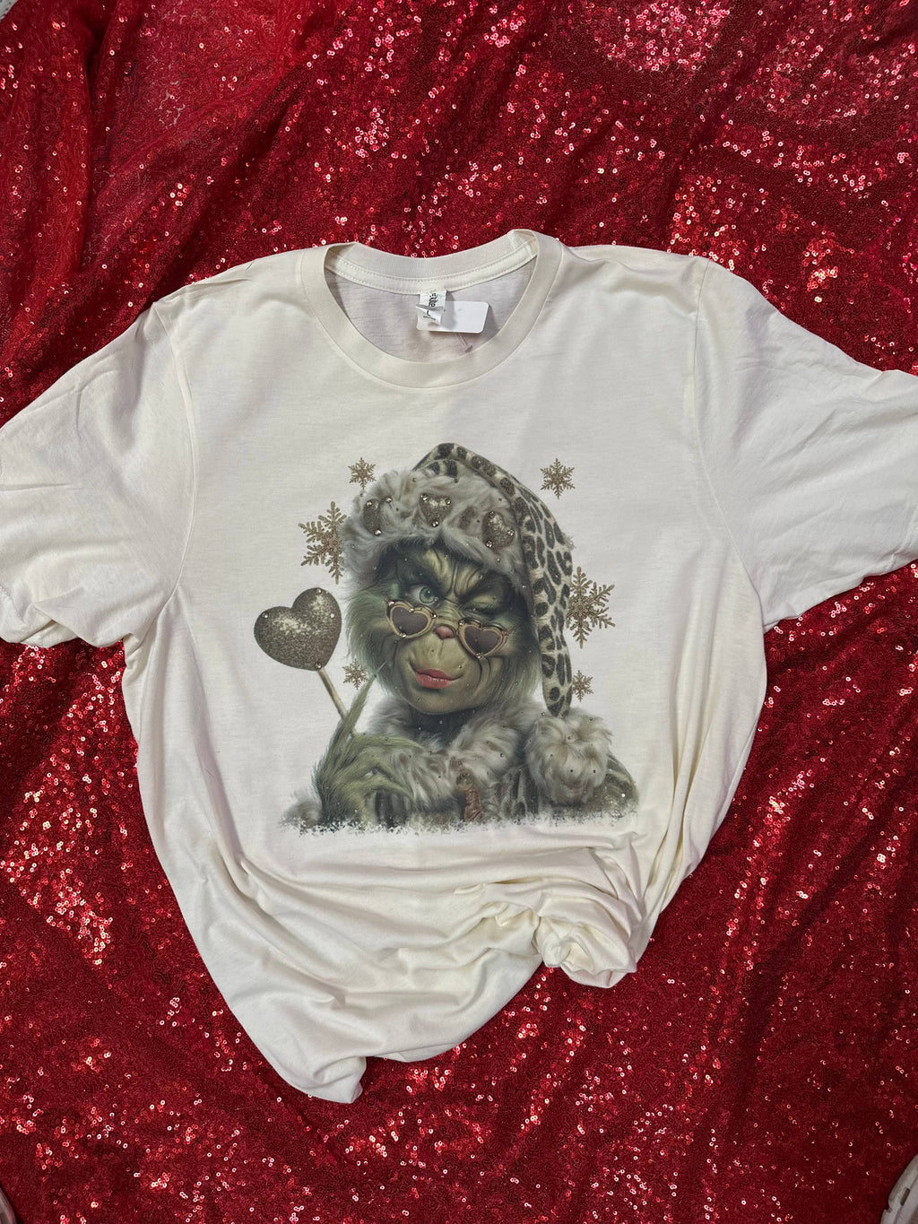 Leopard Rhinestone Grinch Tee