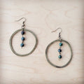 The Blue Ridge African Turquoise and Copper Hoop Earrings